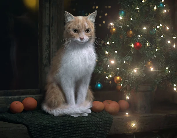 Кот. Новогодний кот