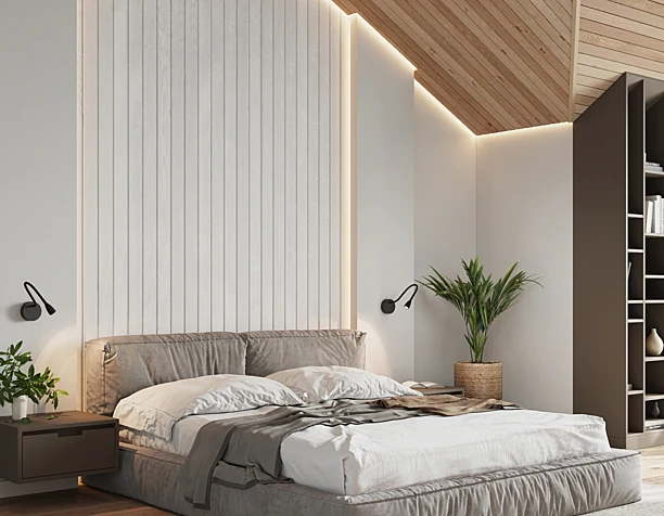 COZY BEDROOM WITH NATURAL MATERIALS