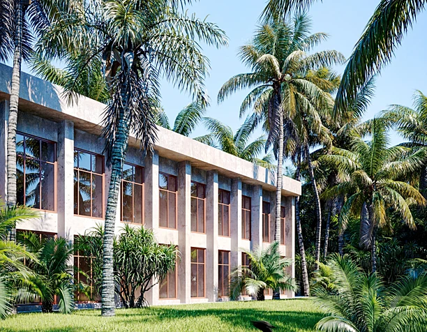 Tropical architecture + dog