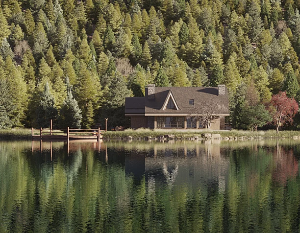 Lake House in the Forest