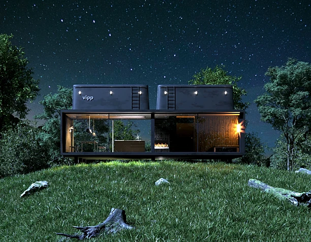 Modern house Exterior night