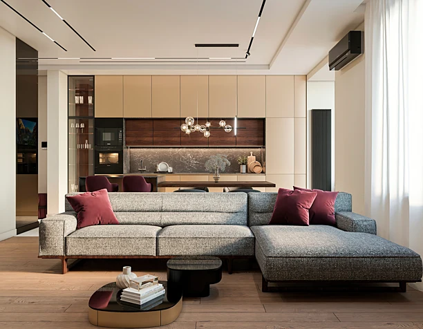 LIVING ROOM AND HALLWAY
