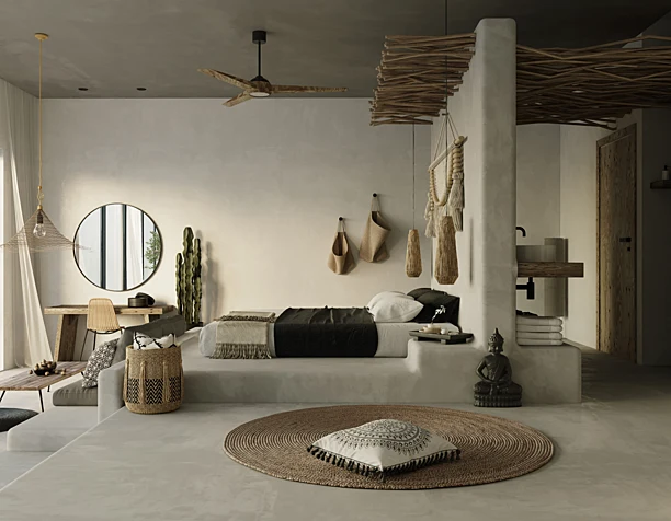 Visualization of a room in a hotel on the coast of the Dead Sea.
