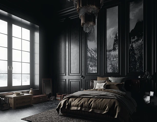 Black bedroom (сделано по референсу)