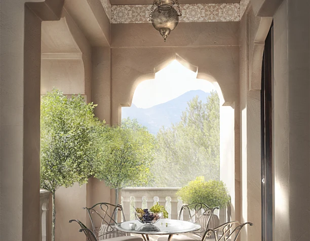 3d visualization of a Moroccan-style balcony(сделано пол референсу)