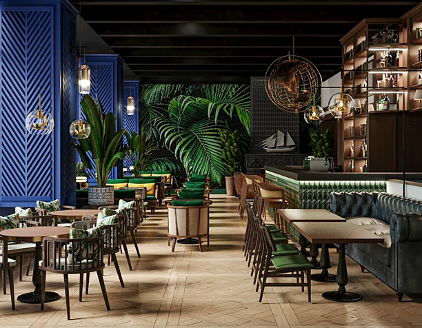 Visualization of a restaurant in Moscow/Визуализация ресторана в Москве