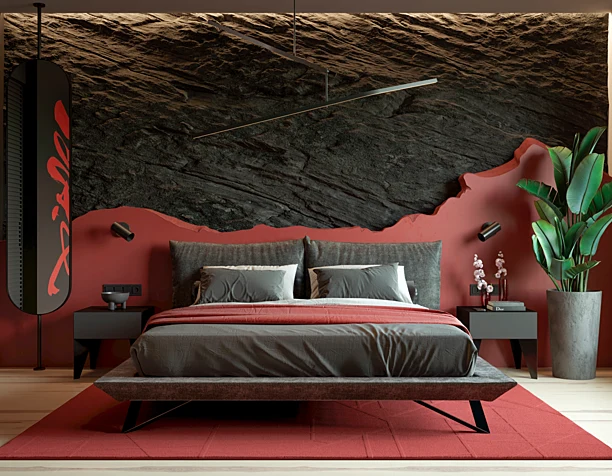 Red bedroom