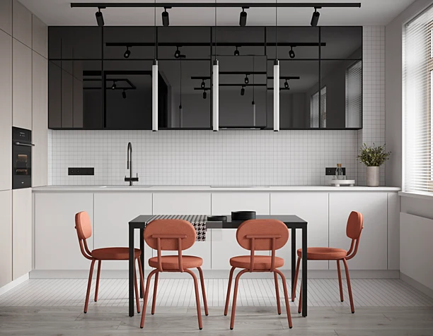 Modern black and white apartment(сделано по референсу)