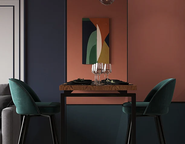 3d visualization of a colorful studio