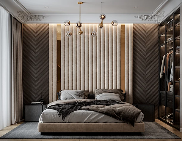 Bedroom design  3d max , corona, Ps