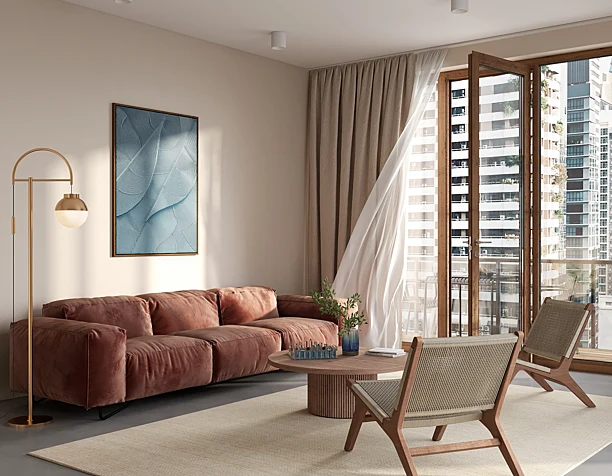Living room in a multi-storey building.