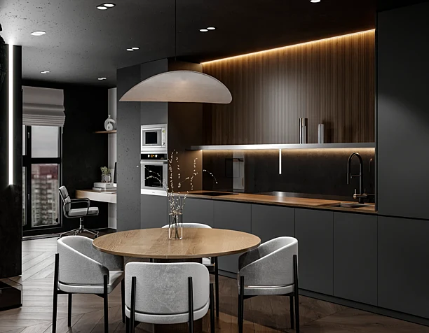 flat in black style