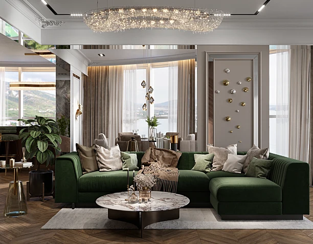 Kitchen-living-dining room. Apartments "To the sea"
