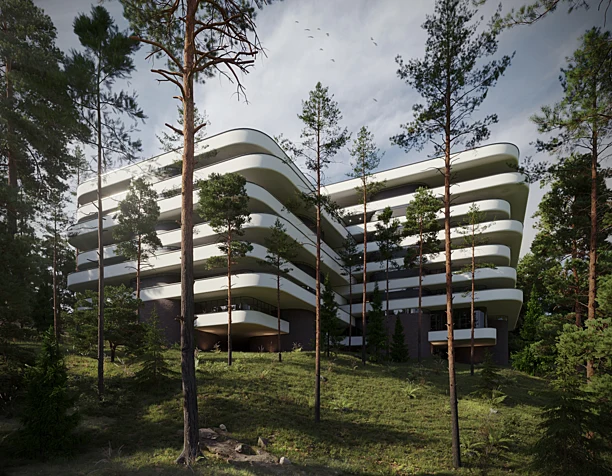 Health resort in forest