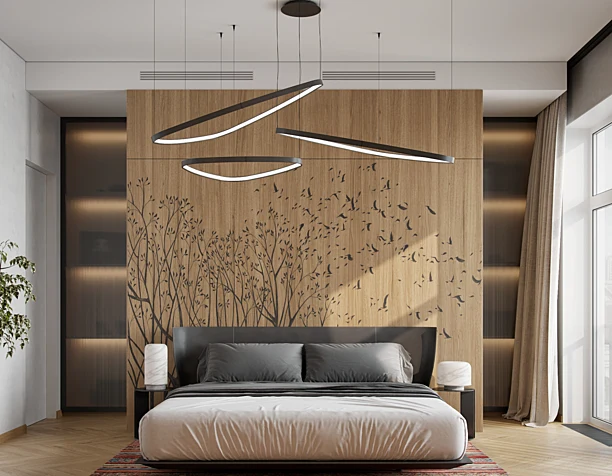 Bedroom in the style of minimalism