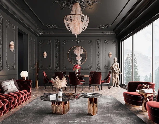 Black and Red Living Design