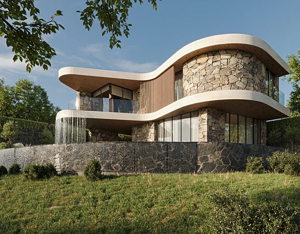 Modern Villa with Swimming Pool. Exterior visualization