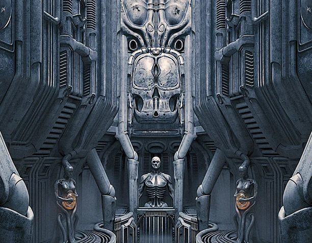 Giger style temple (сделано по референсу)