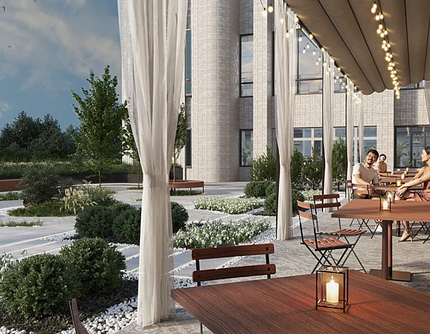 Design of the summer cafe "Nikolsky Posad Hotel"