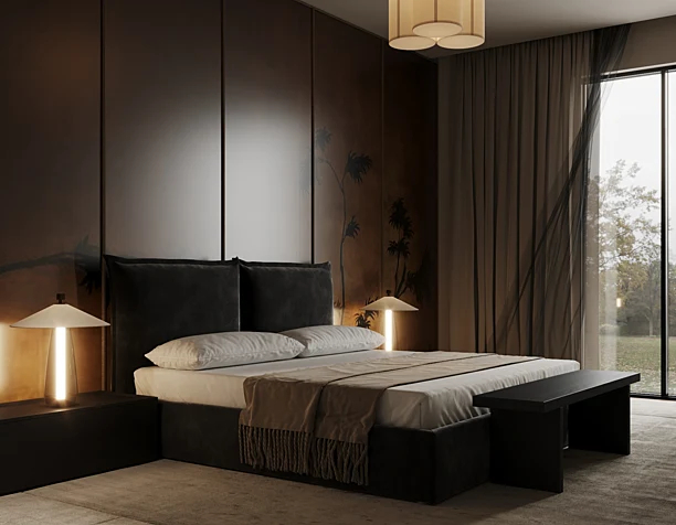 Dark Bedroom Interior