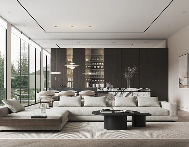 LIVING ROOM IN NATURAL COLORS