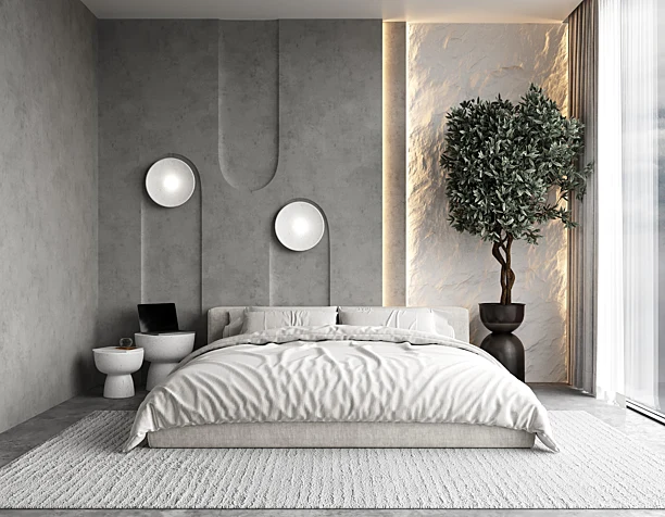 bedroom with ocean view