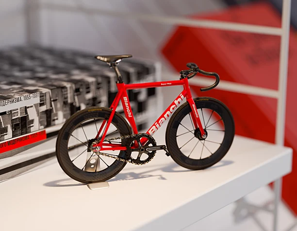 Bianchi Super Pista bicycle miniature in interior