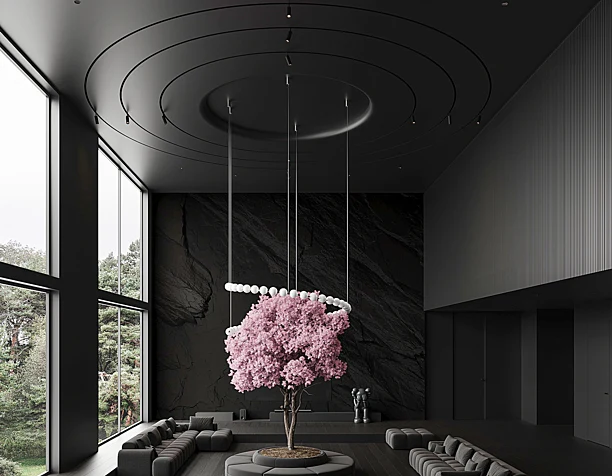 New living room of minimalist villa