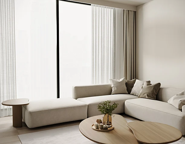 German residential project - Living room and kitchen