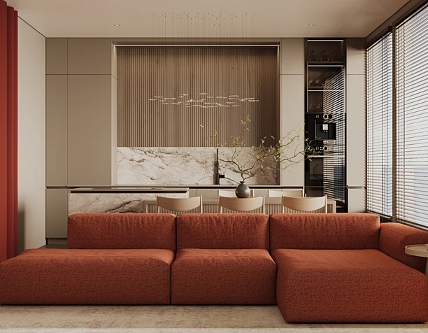 Living room RED ACCENT