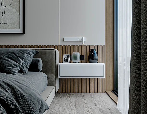Baku- Ag Sheher_Apartment_Minimalistic Bedroom Design.
