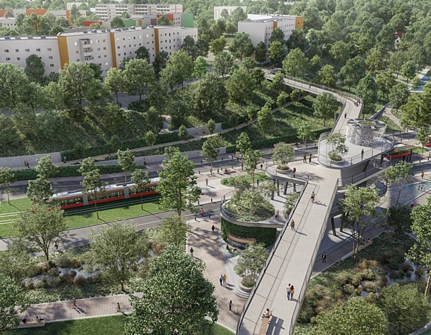 Umgestaltung Verkehrsanlagen und öffentliche Räume für die Neue Mitte Südost in Erfurt - 1. prize