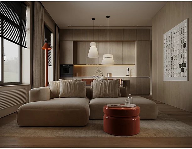 Modern kitchen living room