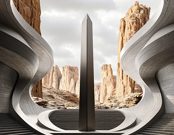 The Monolithic Desert Pavilion