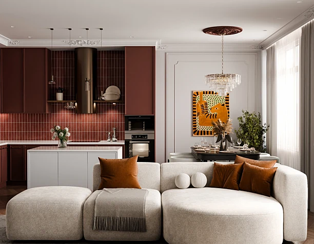 Contemporary Interior with Warm Accents