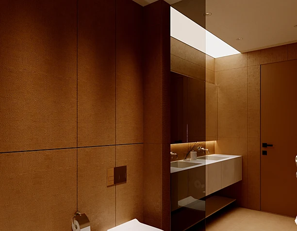 Bathroom in orange tones