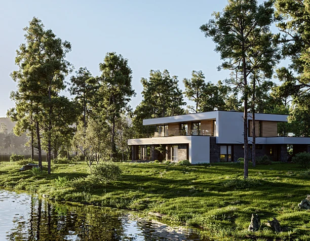 Дом на берегу реки. House on the river bank.