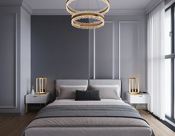 Светильники Donum Fluorite в интерьере спальни