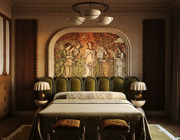 Bedroom in autumn colors