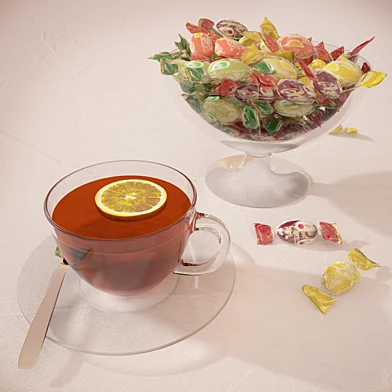 чай с конфетами