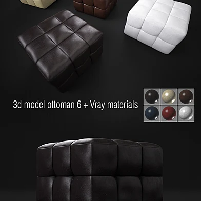 пуф + 6 V-ray материалов
