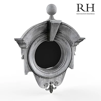 European Zinc Dormer Mirror Fleur-de-Lis