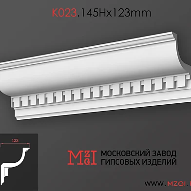 Карниз потолочный с рисунком лепнина гипс K024.105Нx115mm