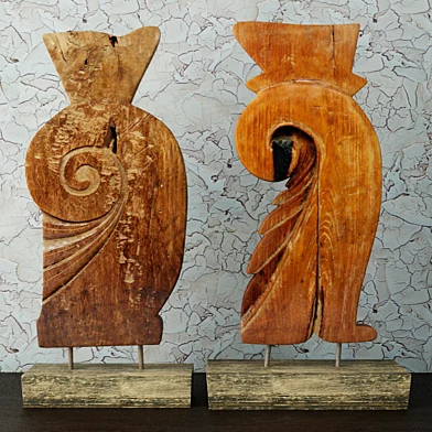 Carved Old Teak Deco