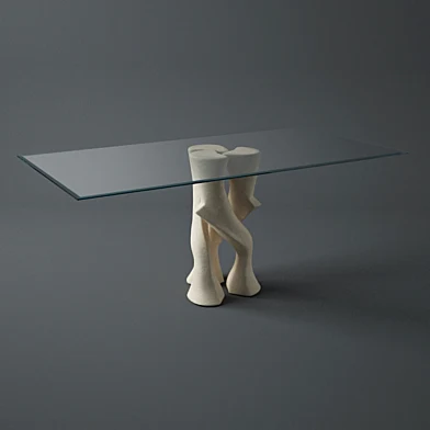 Glass dining table
