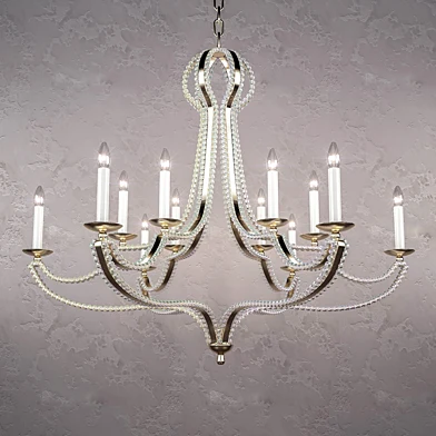 Beaded Wrought-Iron Chandelier