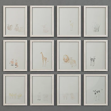 Restoration Hardware watercolor animal illustrations