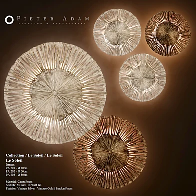 Pieter Adam Le Soleil настенный светильник бра, декор диски, панно, круглый, декоративный