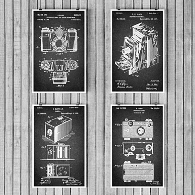 Old Camera Prints Set