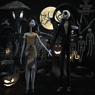 The nightmare before christmas set Sally & Jack